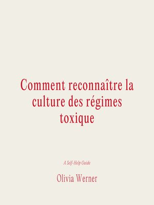 cover image of Comment reconnaître la culture des régimes toxique